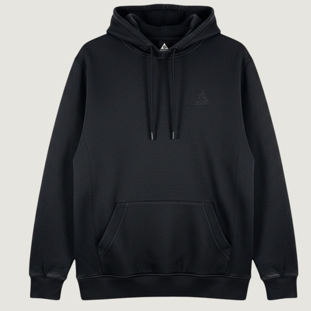 Gerry Mens XL Black Performance Hoodie Pullover Stretch Active Hooded Sweatshirt